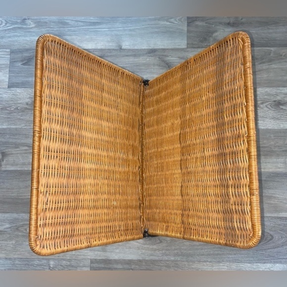 3/75$ Vintage foldable Wicker black metal fire place log holder magazine holder - Picture 14 of 16